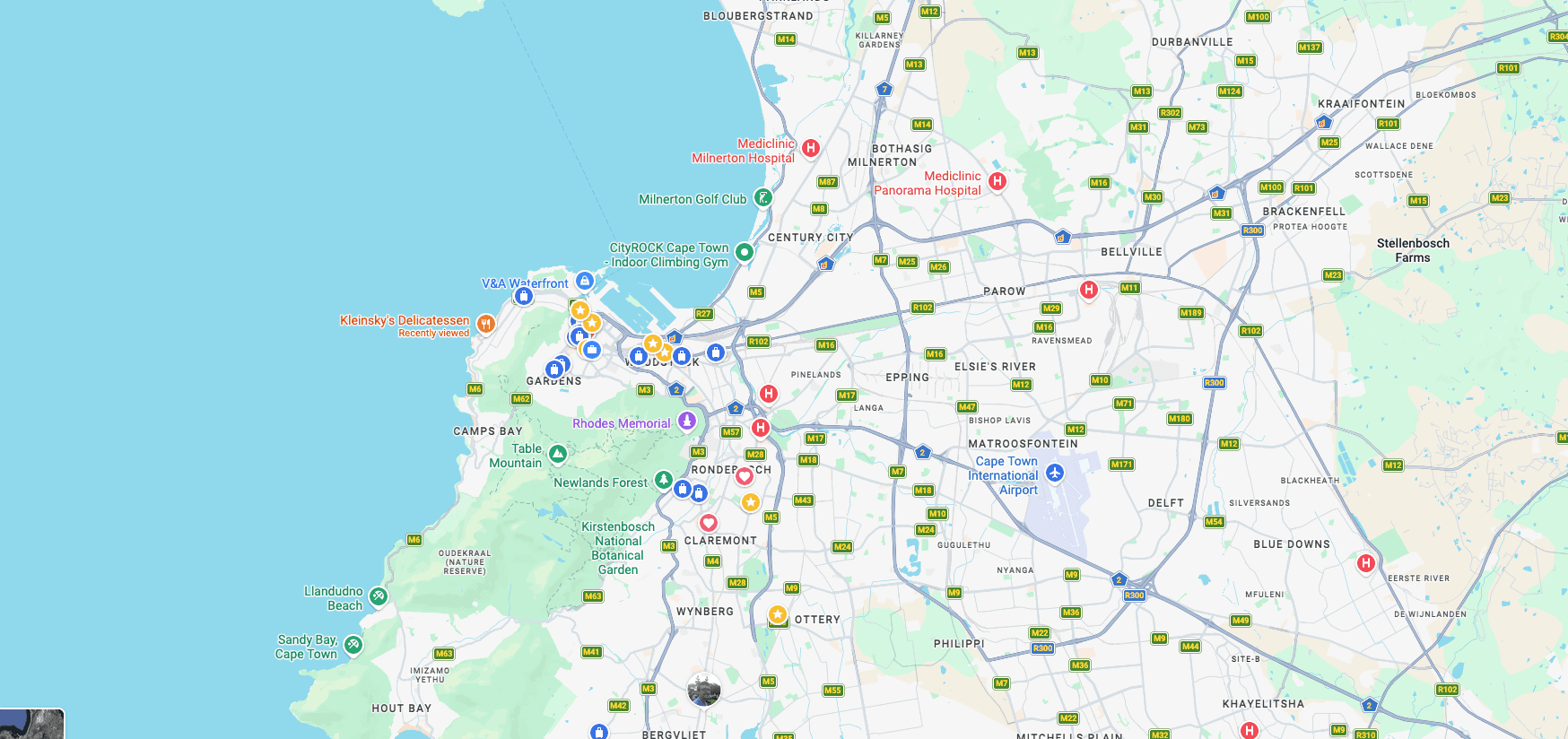 Fieldwork locations across the Cape Town metro